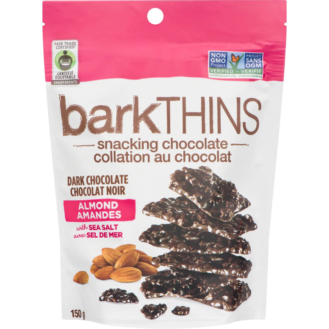 BARKTHINS DARK CHOCOLATE ALMOND WITH SEA SALT 150 g