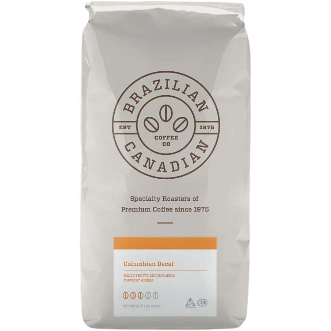 BRAZILIAN CANADIAN COFFEE CO COLOMBIAN DECAF WHOLE BEAN 907g