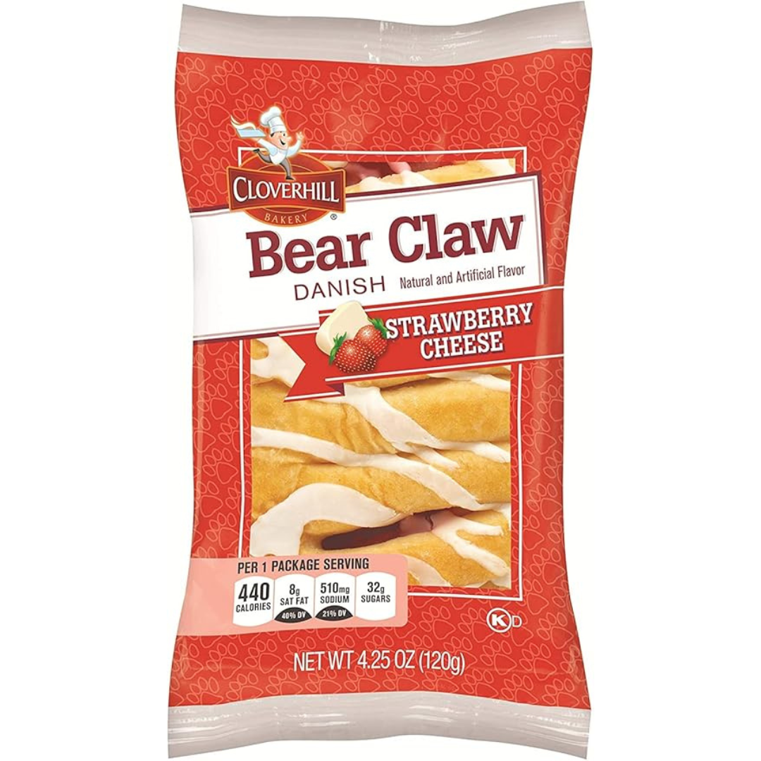 CLOVERHILL BEAR CLAW STRAWBERRY CHEESE 120g
