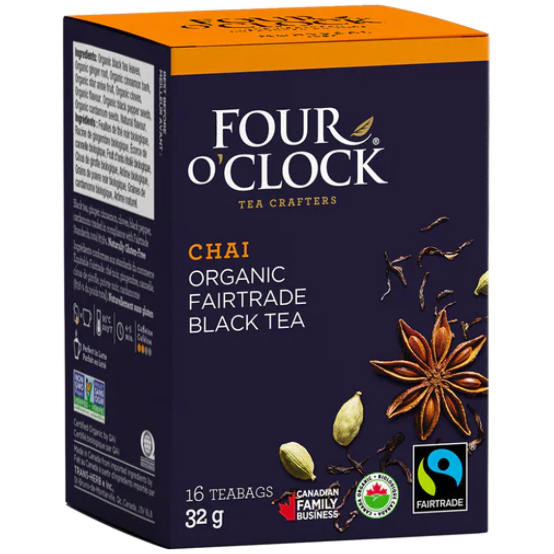 FOUR O’CLOCK ORGANIC CHAI BLACK TEA – Canteen Canada