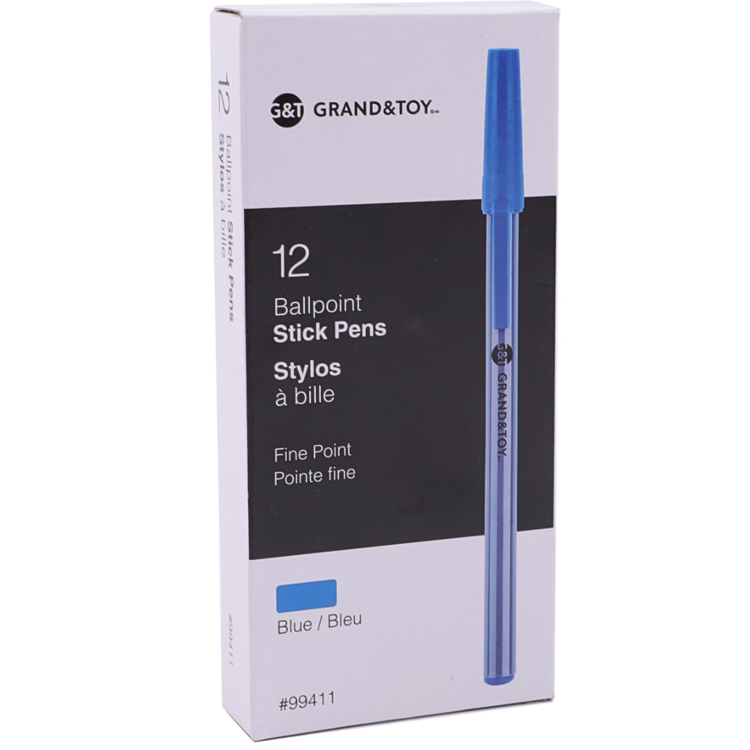 GRAND & TOY BLUE BALLPOINT PEN-12