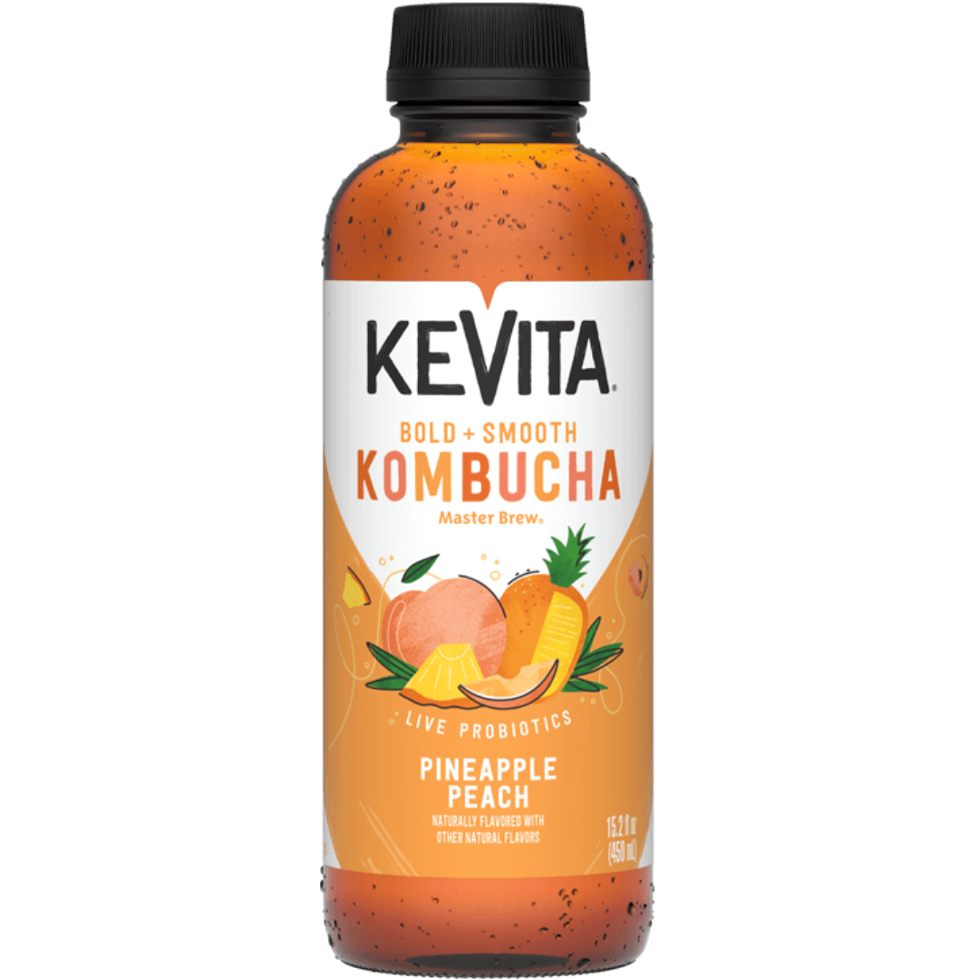 KEVITA PINEAPPLE PEACH KOMBUCHA 450ml