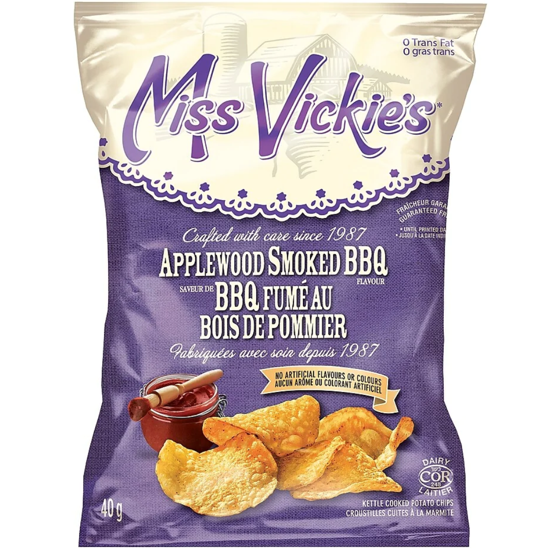 MISS VICKIE’S APPLEWOOD SMOKED BBQ CHIPS 40g – Canteen Canada