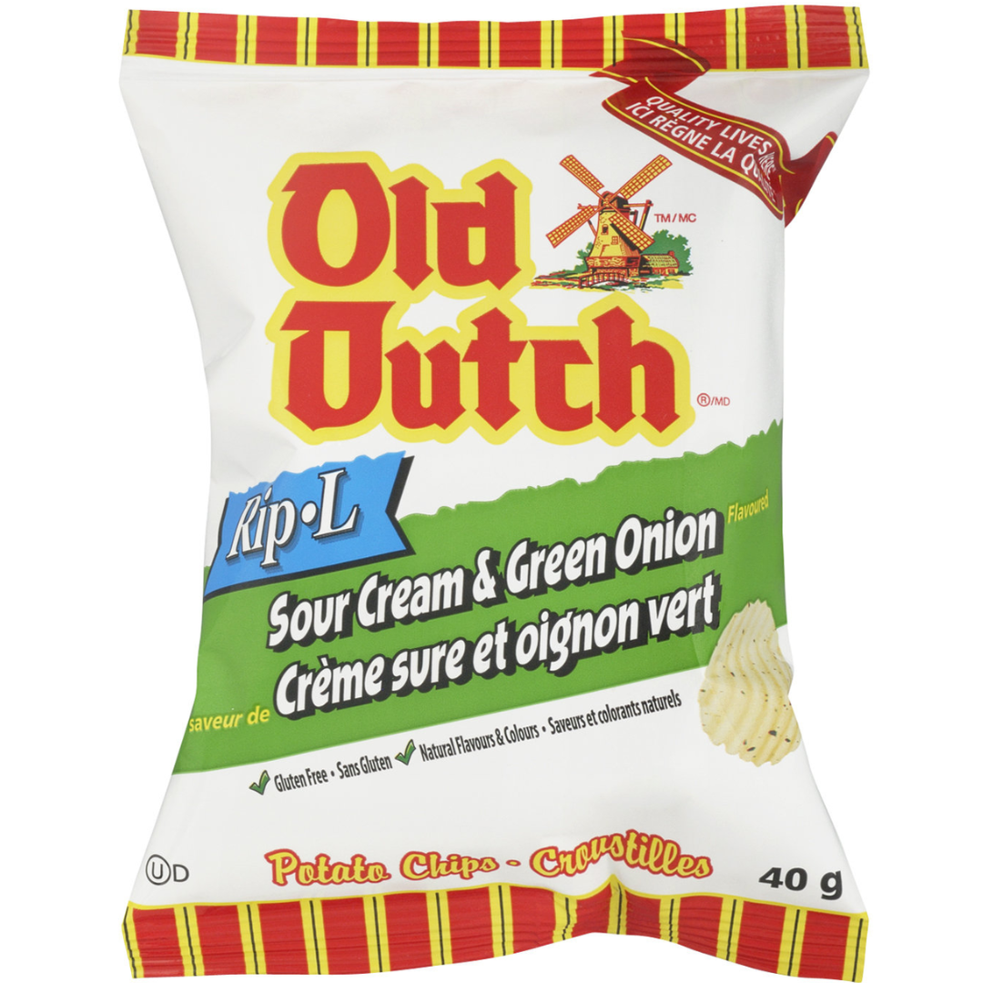 OLD DUTCH RIP-L SOUR CREAM & GREEN ONION 40g