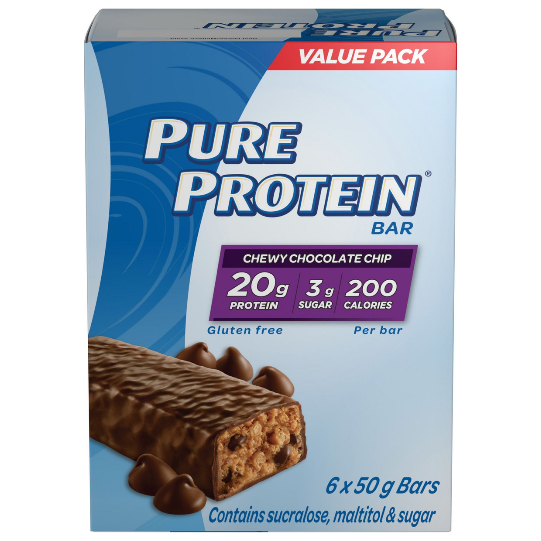 PURE PROTEIN CHEWY CHOCOLATE CHIP BAR 50g – Canteen Canada