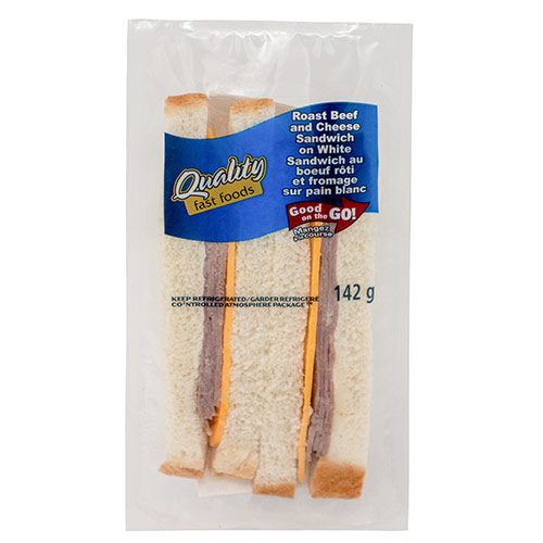 QUALITY FAST FOODS ROAST BEEF & CHEESE ON WHITE 142g