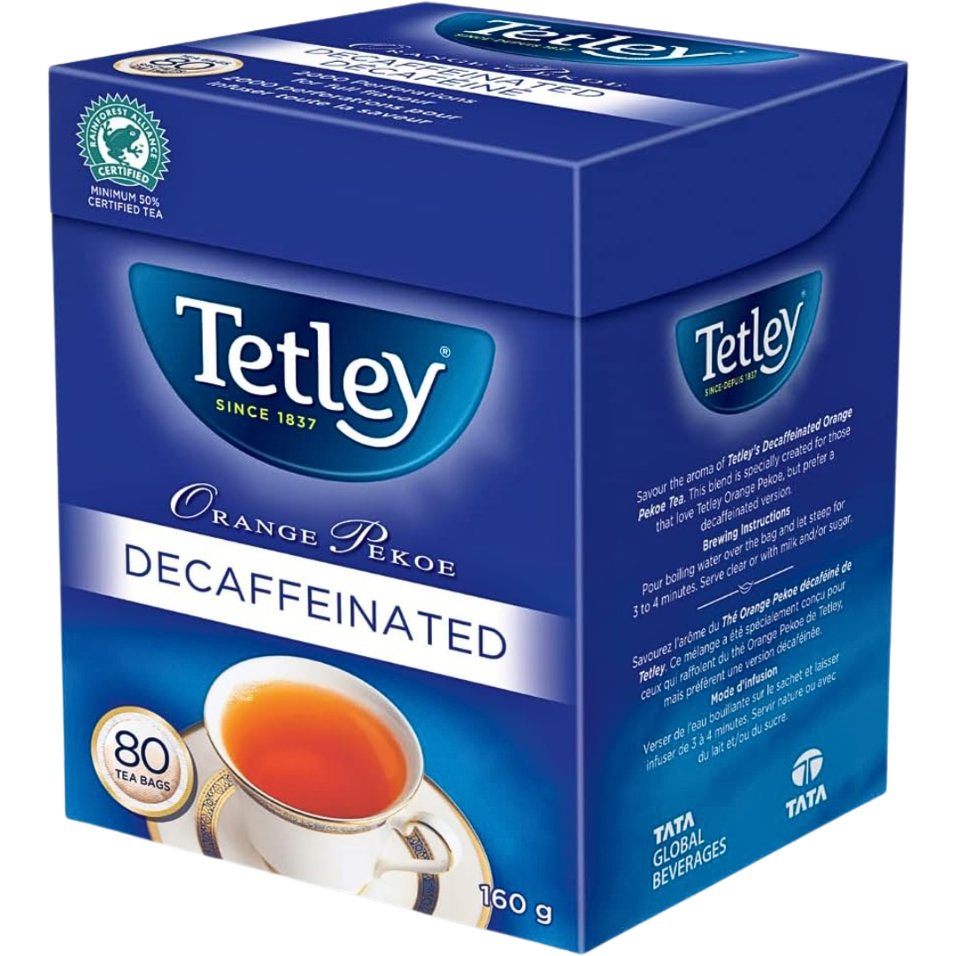 TETLEY DECAF ORANGE PEKOE TEA – Canteen Canada