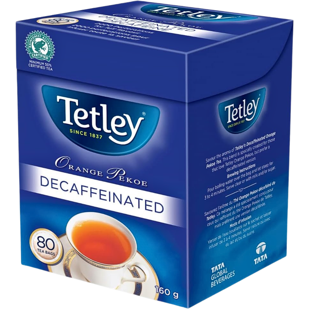 TETLEY DECAF ORANGE PEKOE TEA Canteen Canada