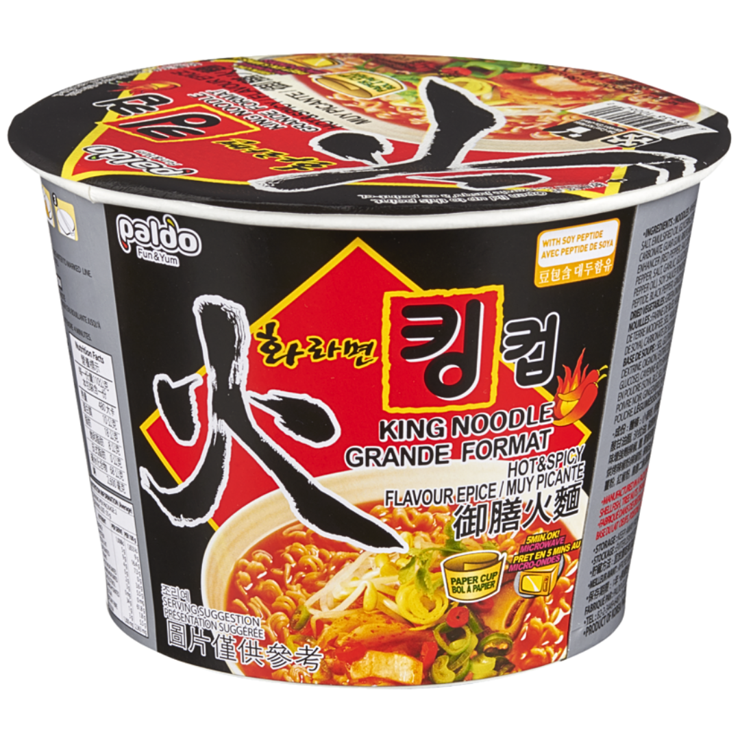 Paldo King Cup Hot And Spicy Ramen Noodles 110g Canteen Canada