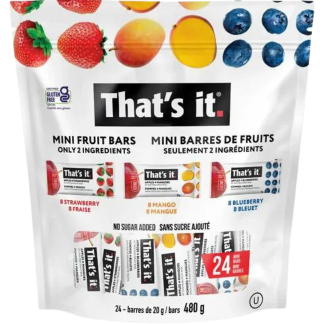 THAT’S IT 3 FLAVOUR MINI FRUIT BARS 20 g – 24 COUNT